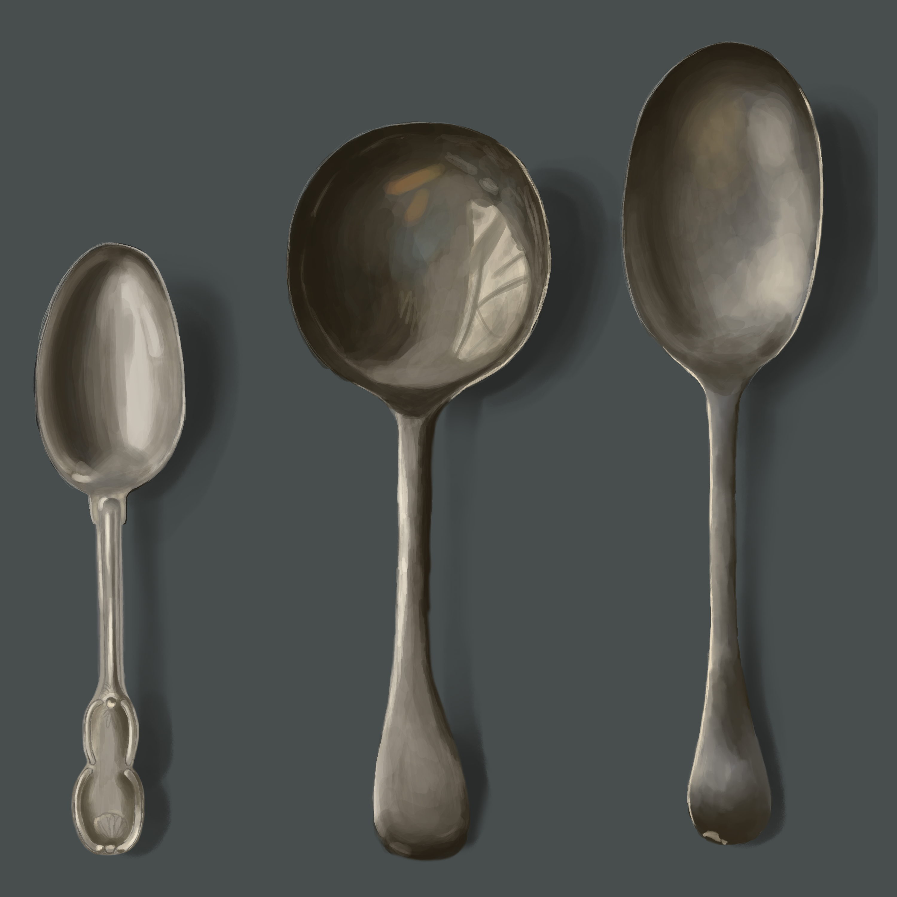 three types of spoons